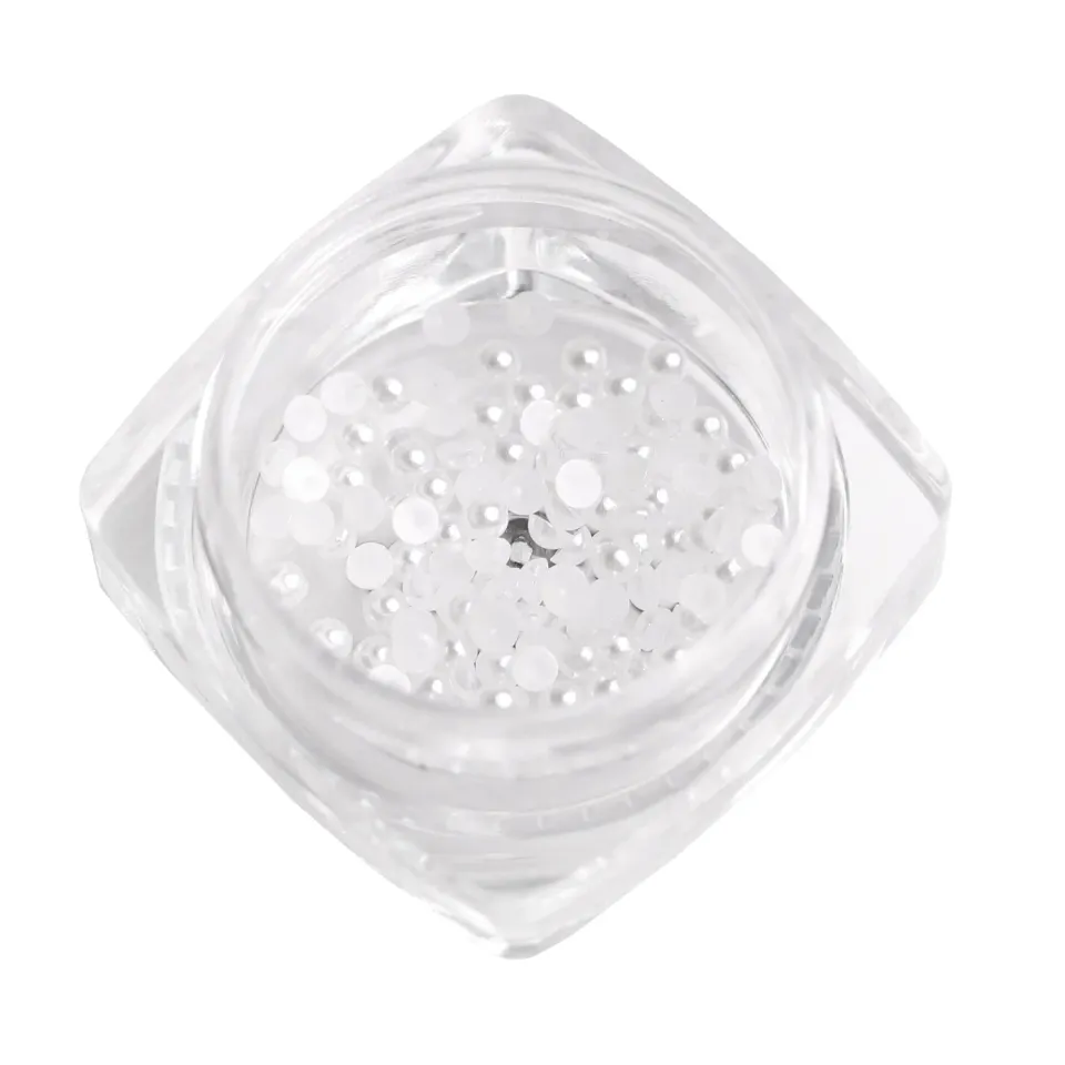 Komilfo perle unghie bianco oro mezze sfere 2mm