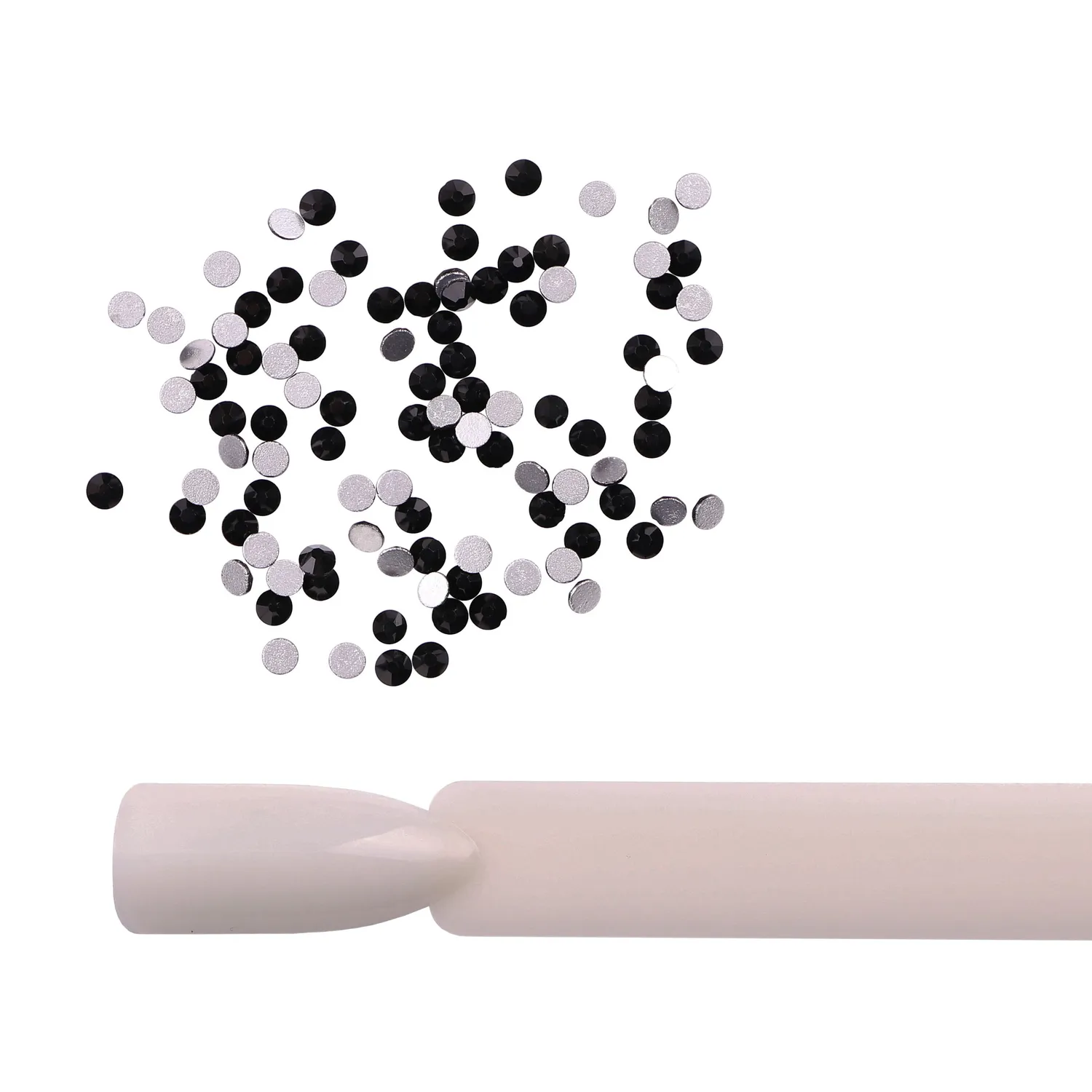 Komilfo strass unghie Jet Black misura 8 confezione 100 pezzi
