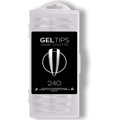Nailfor Gel Tips Stiletto corte trasparenti 240pz full cover