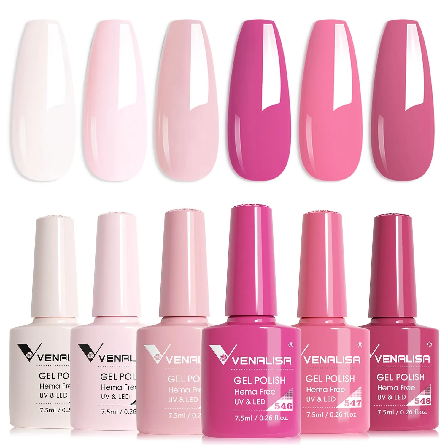 Venalisa Pink Memories 2232 set smalti gel rosa nude 6x7,5ml