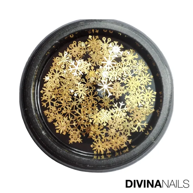 Diva Nails Snow Flakes Gold fiocchi neve unghie oro