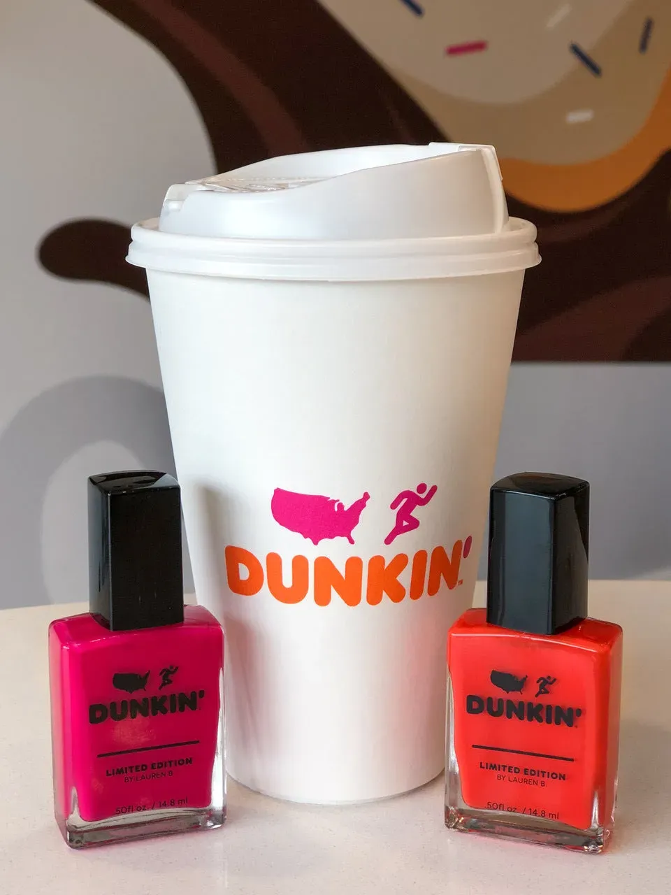 Lauren B Beauty Dunkin set 2 smalti rosa arancio