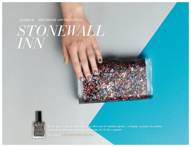 Lauren B Beauty Stonewall Inn smalto glitter shower