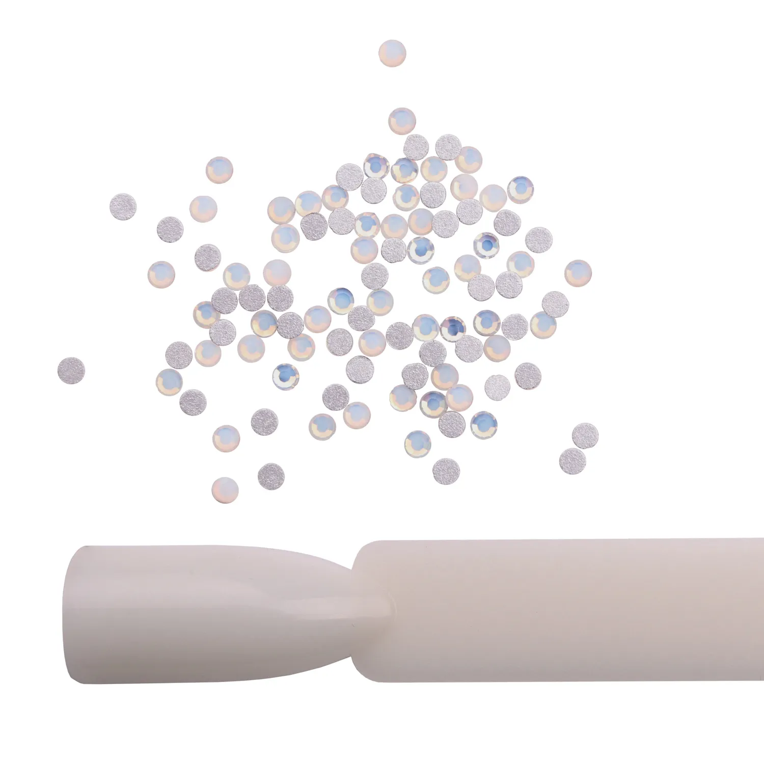 Komilfo Rhinestones White Opal strass unghie misura 6 da 100pz