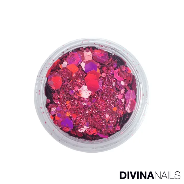 Diva Nails Holo Flakes Passion glitter unghie 2g rosso