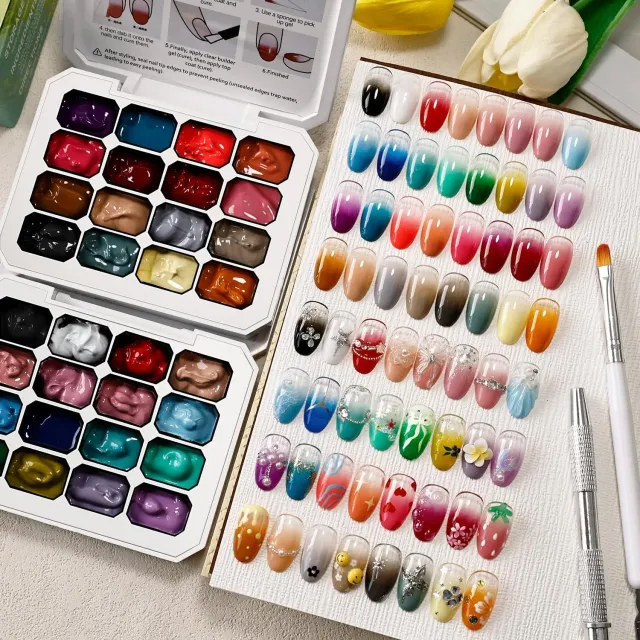 Jodsone Set Gel Ombré 32 colori + spugne e pennelli