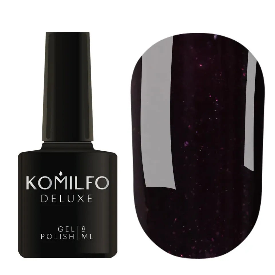 Komilfo Deluxe Dusk D301 smalto semipermanente nero borgogna 8 ml