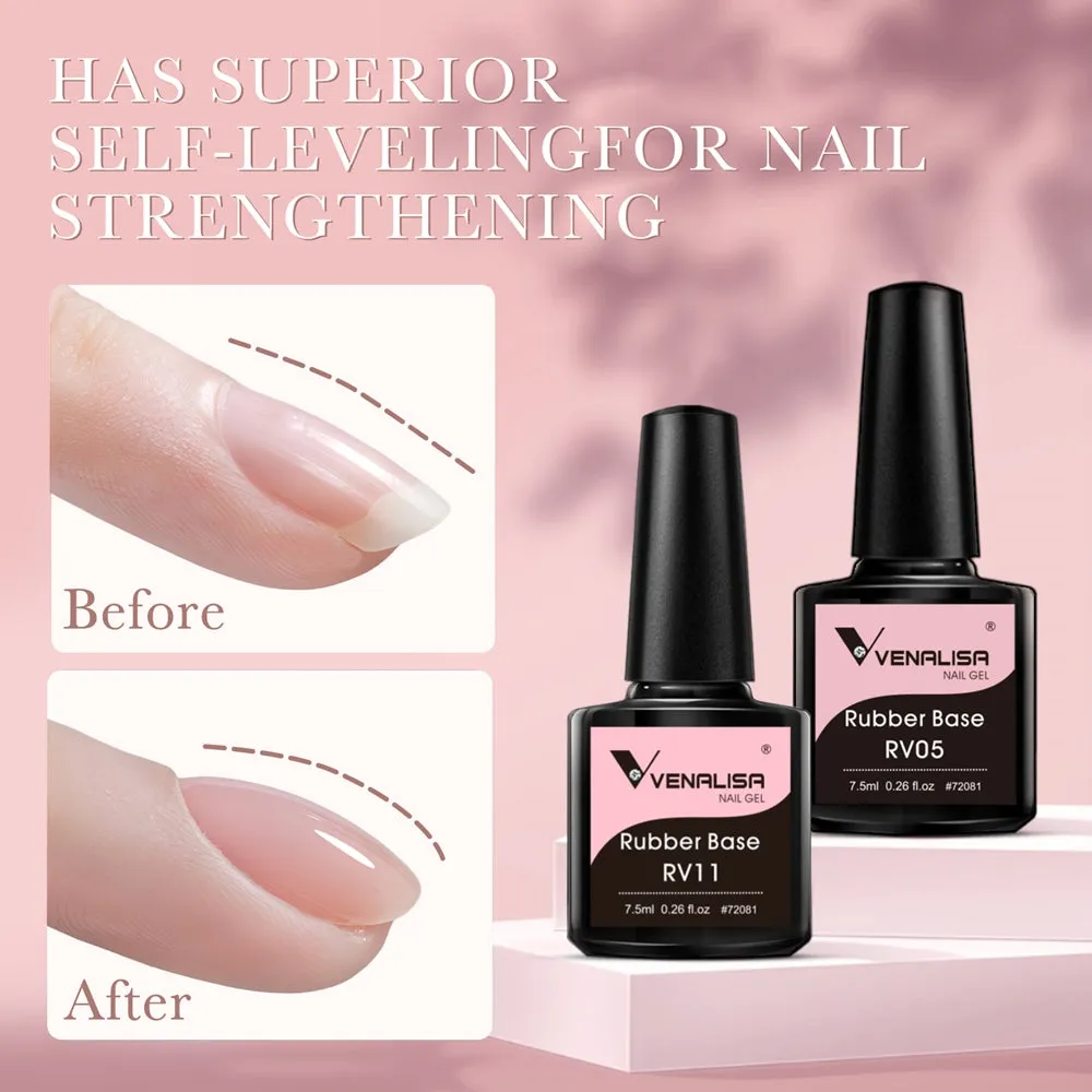 Venalisa Rubber Base Smalto Gel 6x7,5ml Nude Rosa Rinforzante