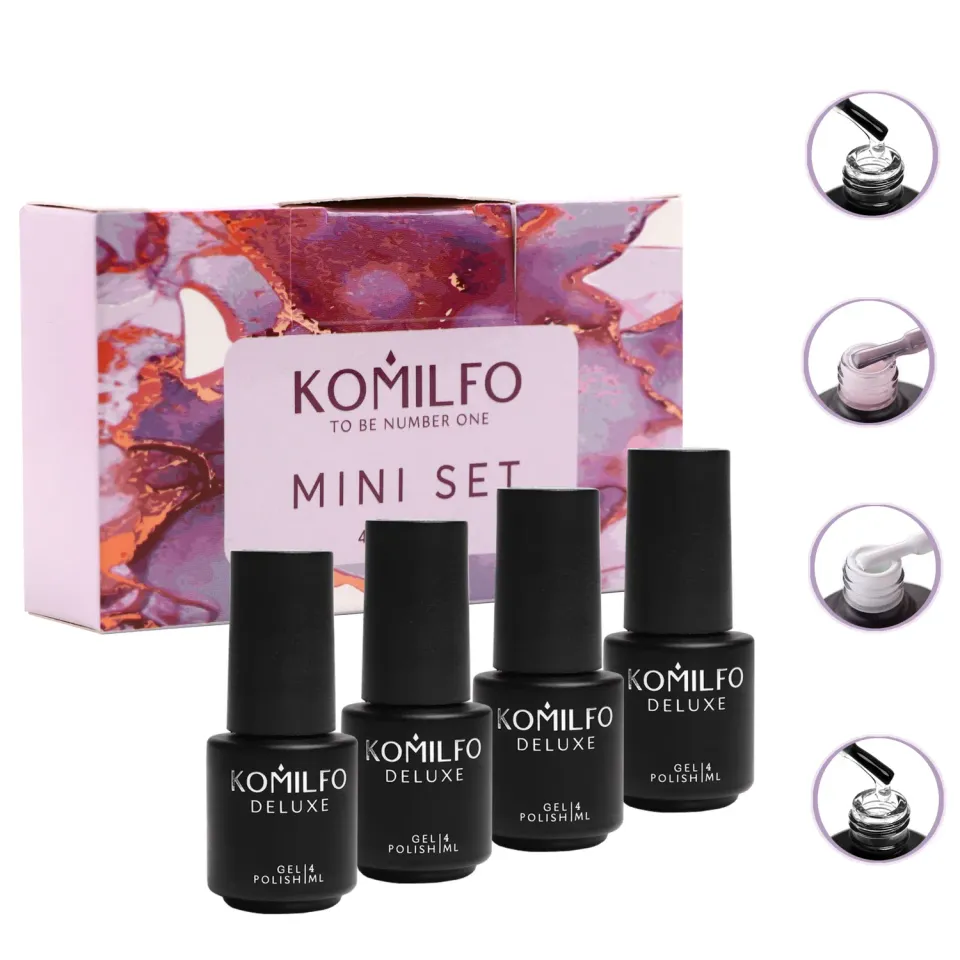 Komilfo Mini Set 001 kit smalto gel 4 x 4 ml french