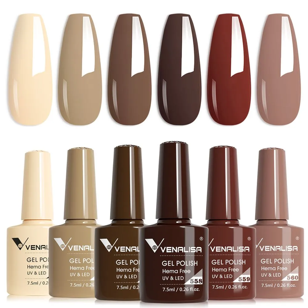 Venalisa Mocha Maven 2228 set smalti gel marroni 6x7,5ml Hema free
