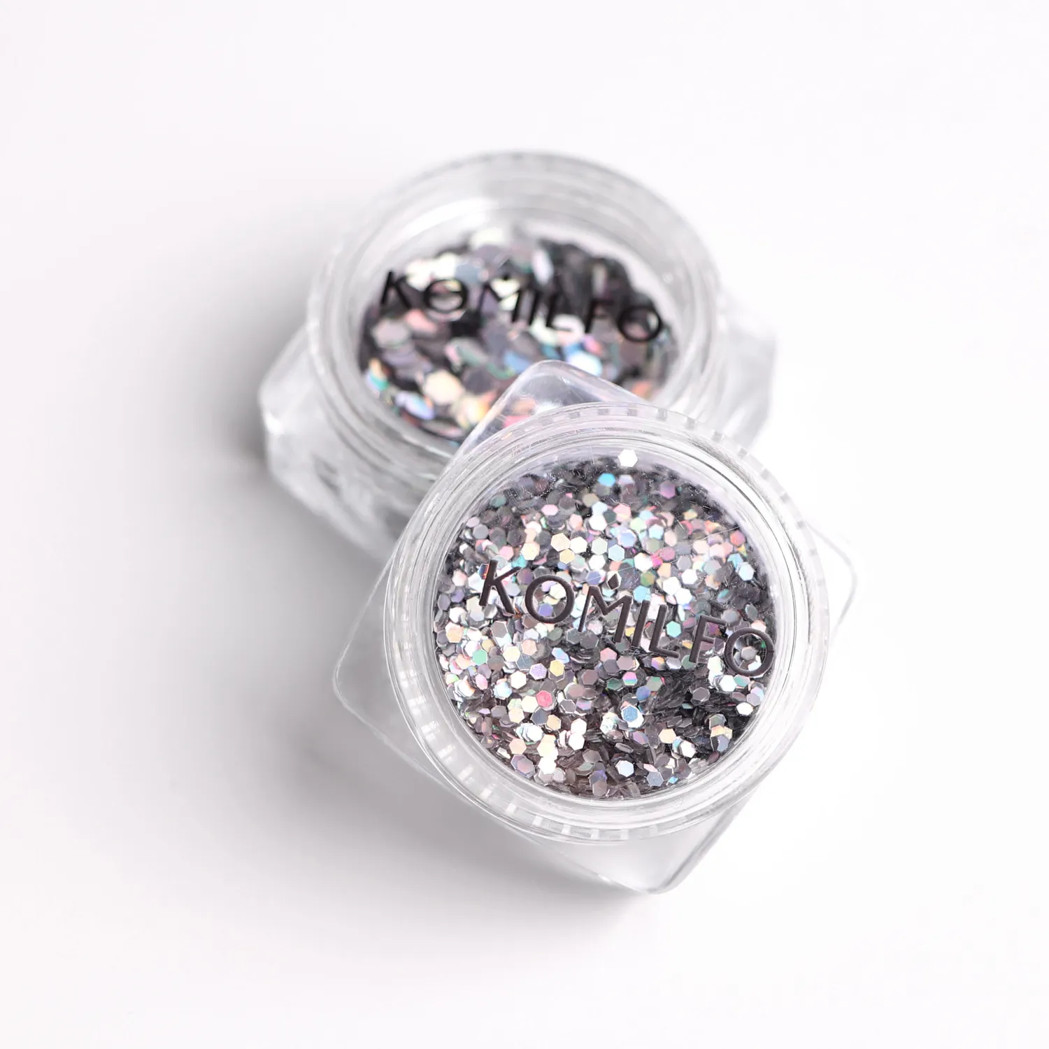 Komilfo Hexagon 1 mm decorazione unghie laser silver