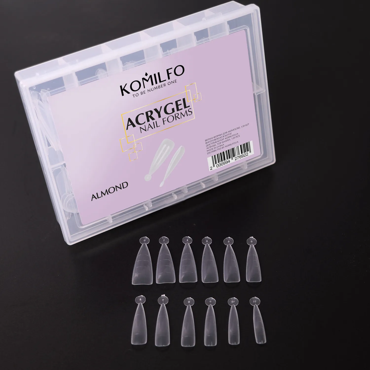 Komilfo Top Nail Forms Almond Dual Form 120 pz