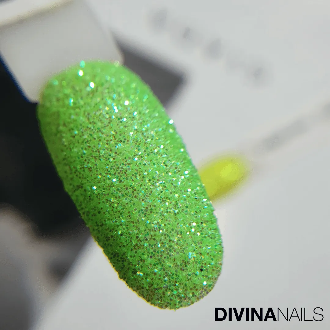 Diva Nails Crystal Holo Neon Green glitter unghie 2g verde