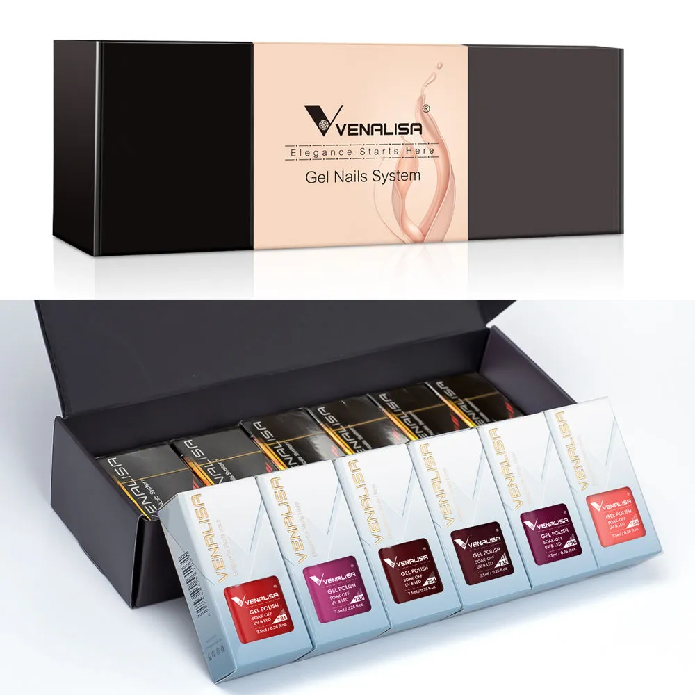 Venalisa Red Elegance set smalto gel 12 colori 7,5ml