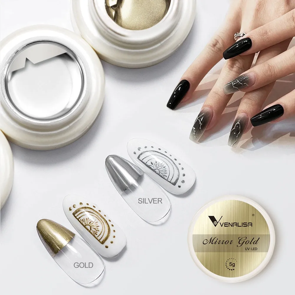 Venalisa Mirror Gel argento oro 2x5g effetto metallo