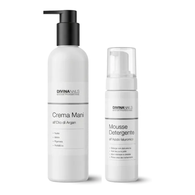 Diva Nails Crema Mani Argan 300ml + Mousse 200ml kit mani