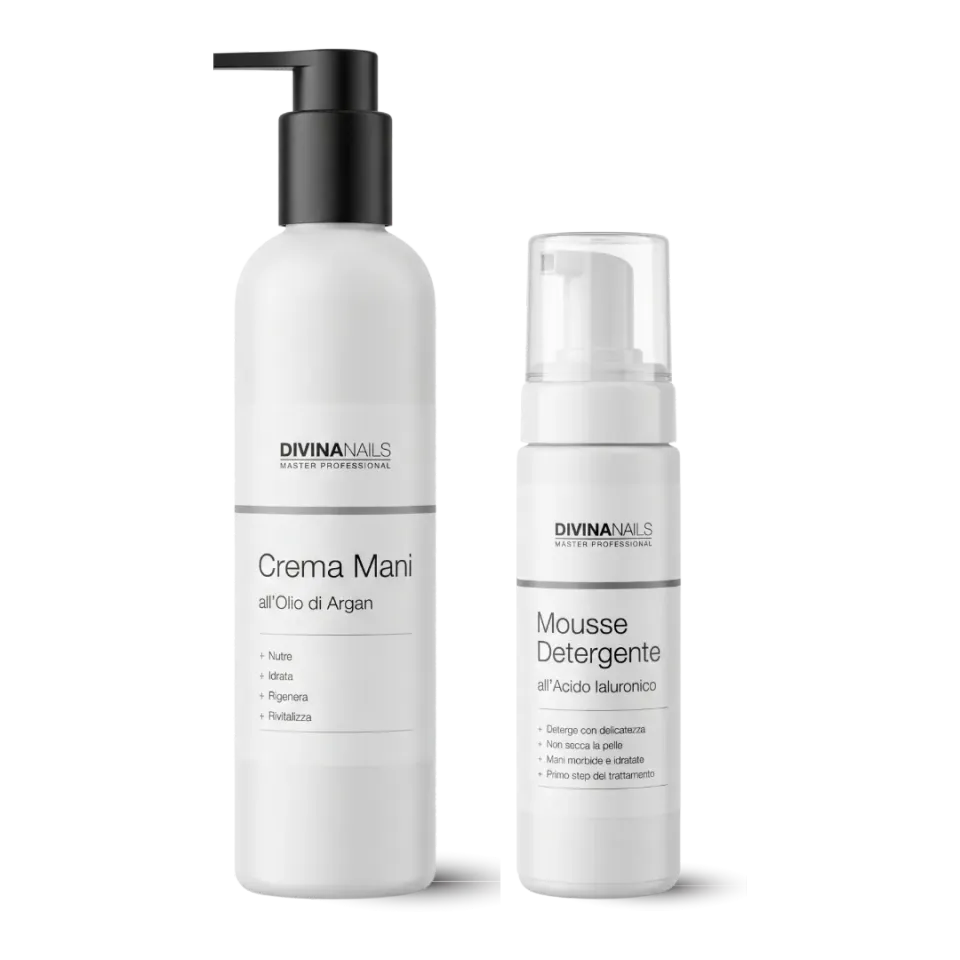 Diva Nails Crema Mani Argan 300ml + Mousse 200ml kit mani