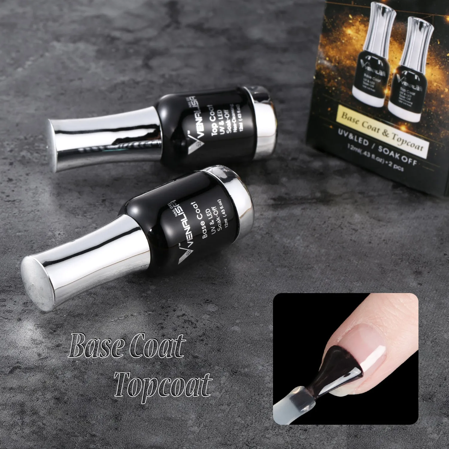Venalisa Set Base e Top Coat Semipermanente 2x12ml