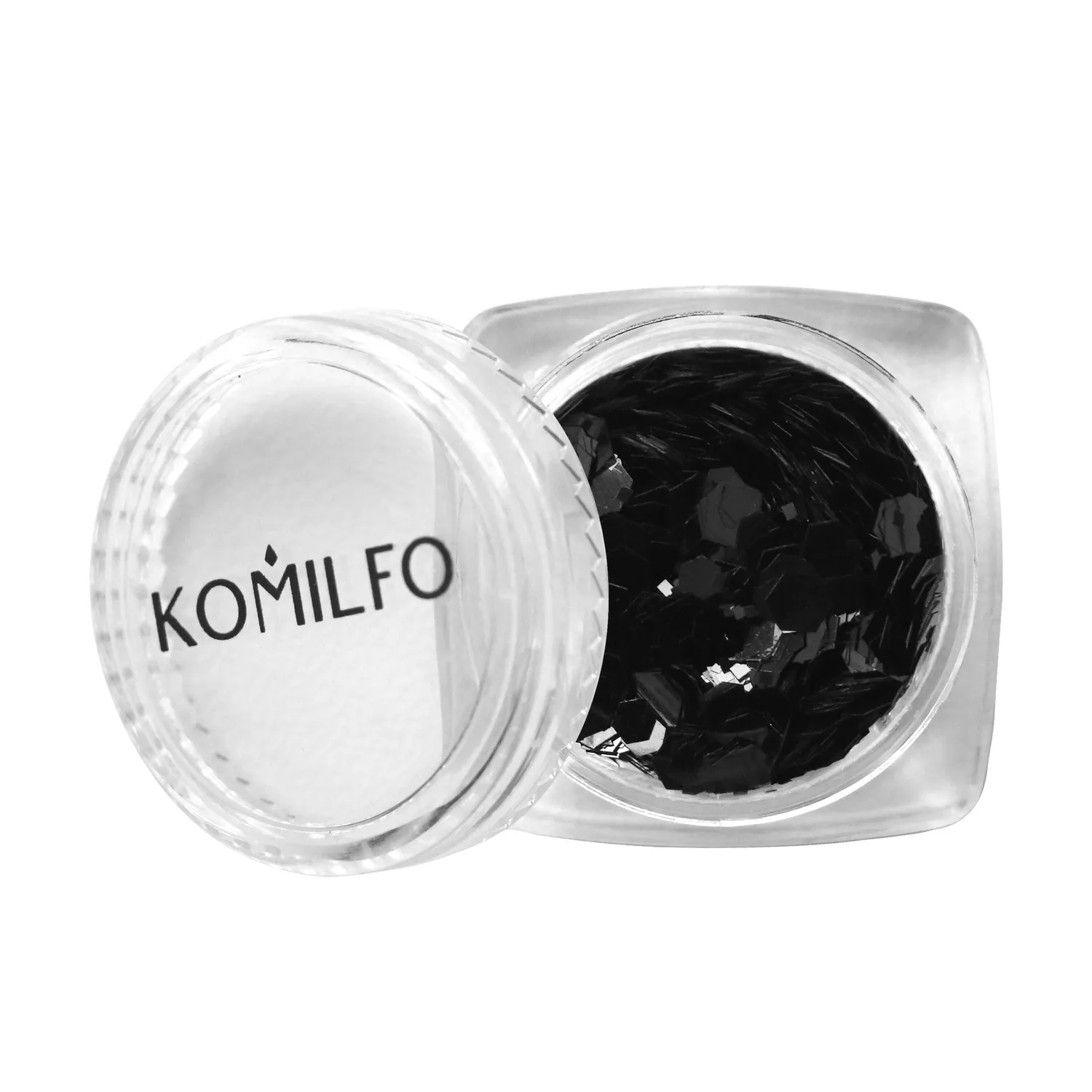 Komilfo Mix Hexagon Black glitter esagonali neri nail art