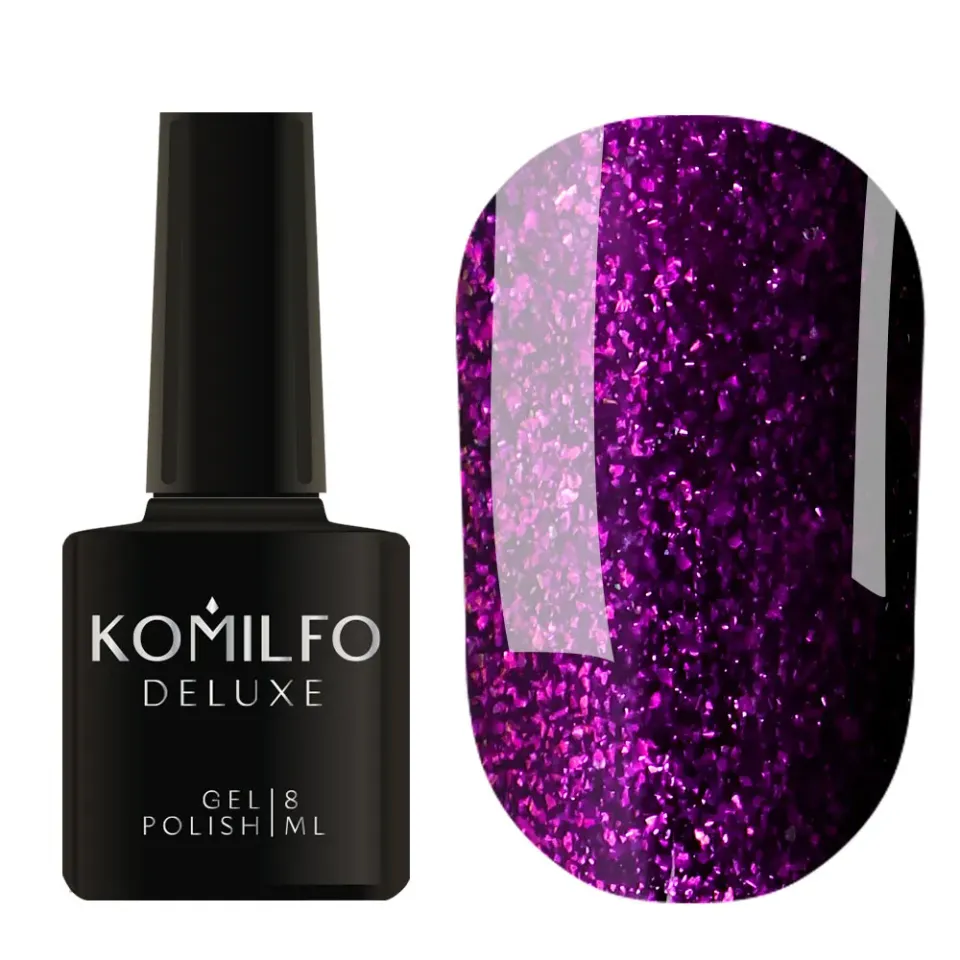 Komilfo Deluxe D225 smalto semipermanente 8 ml blu-viola microglitter