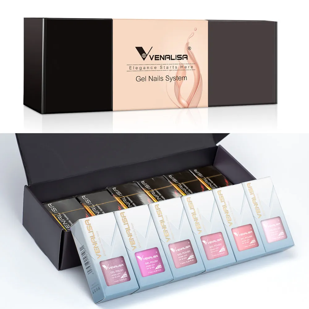 Venalisa Peach Rose kit smalti semipermanenti 12x7,5ml rosa