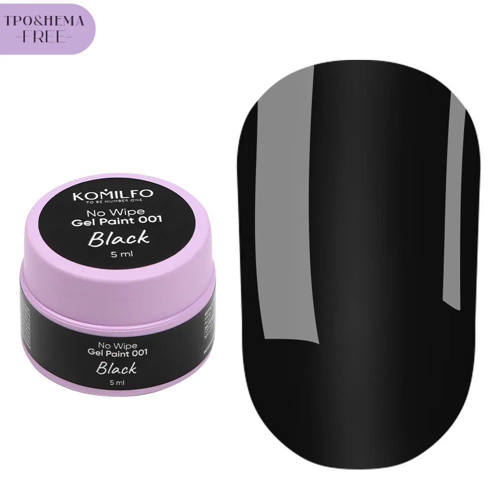 Komilfo No Wipe 001 paint gel 5 ml nero senza dispersione