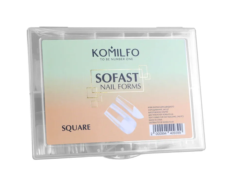 Komilfo SoFast Square dual form unghie 240 pezzi quadrata