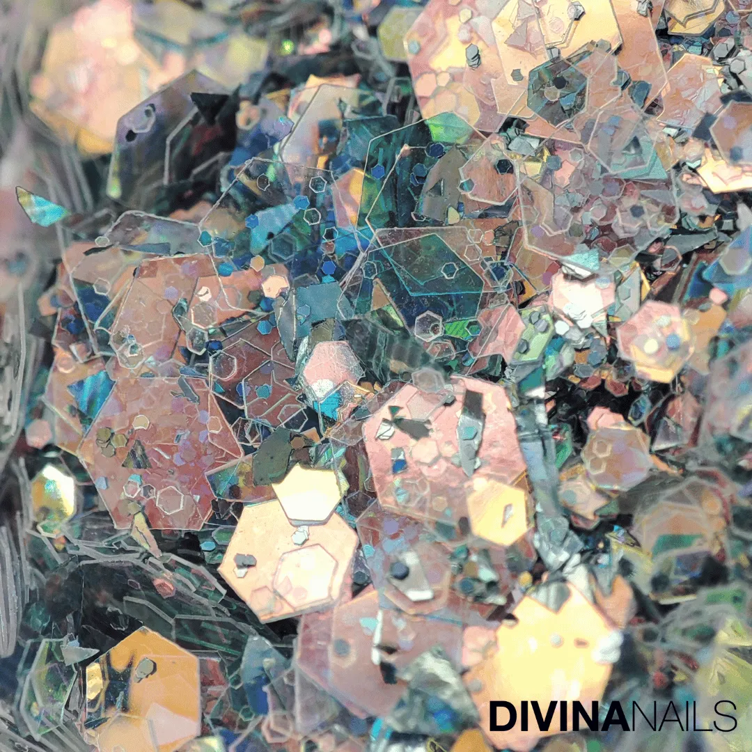 Diva Nails Diamond Holo Mixed Round glitter nail art 2g olografico