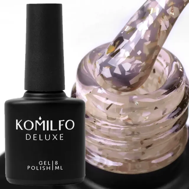 Komilfo Glassy Base GB002 base semipermanente 8 ml beige flakes