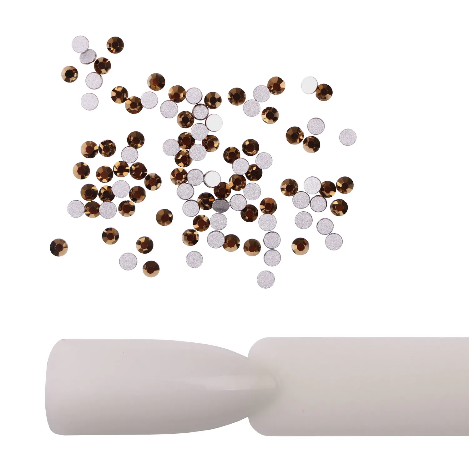 Komilfo strass unghie oro 100 pz misura 5 brillanti