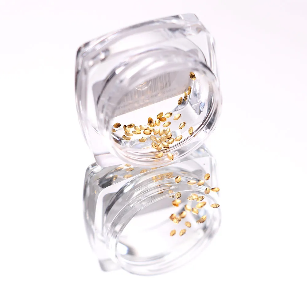 Komilfo borchie unghie ovali oro 1x2 mm 50 pz effetto 3D
