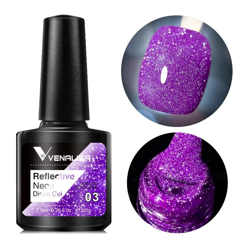 Venalisa Reflective Neon Disco smalto gel glitter 12 colori