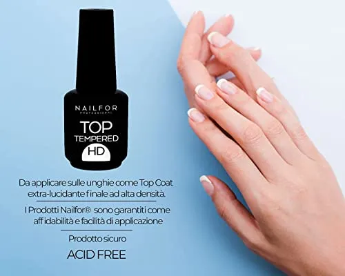 Nailfor Tempered HD Top Coat sigillante 15 ml lucido