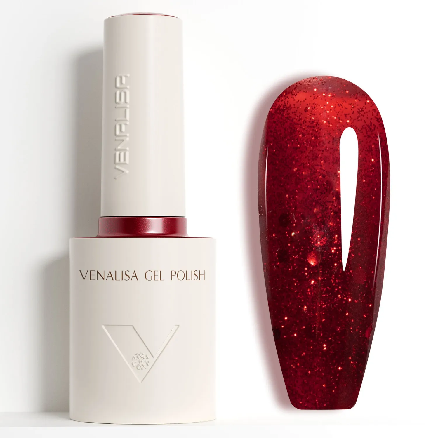 Venalisa Cat Eye smalto gel glitter 10ml rosso nero