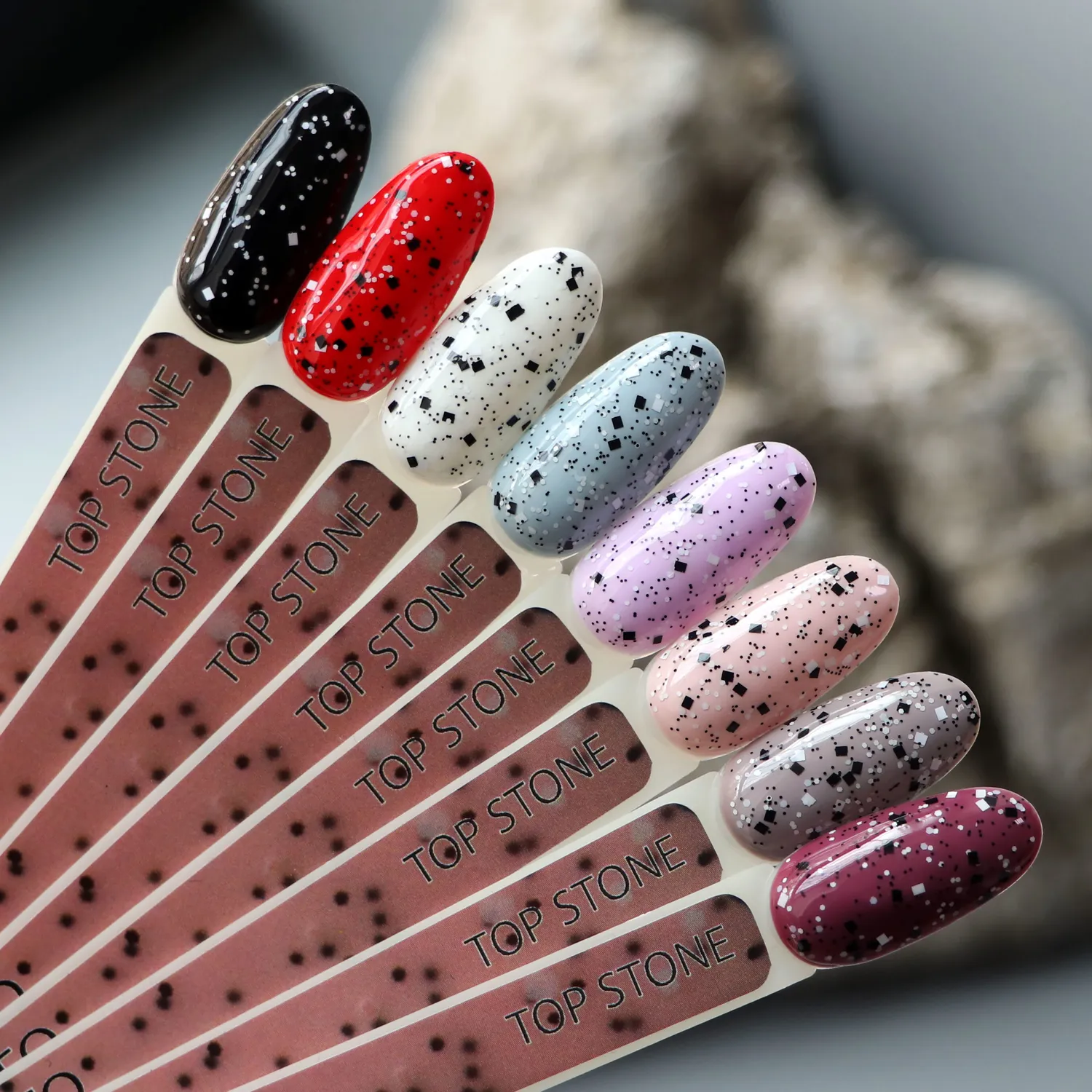 Komilfo No Wipe Top Stone top unghie nero bianco 8 ml