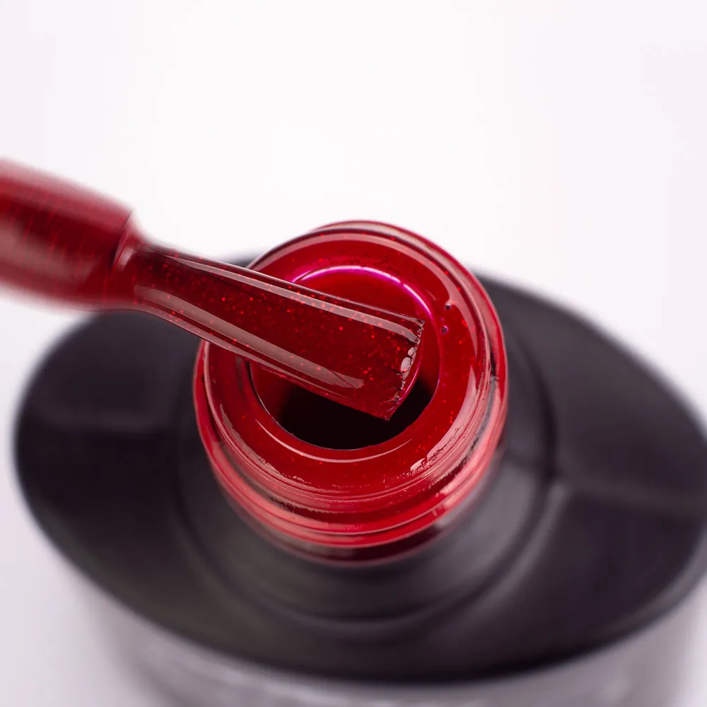 Komilfo Deluxe D305 smalto semipermanente 15 ml rosso glitter