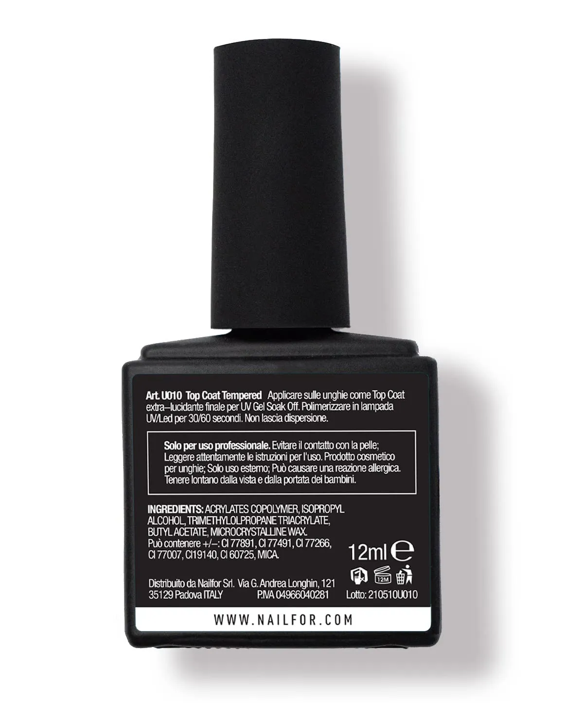 Nailfor Vera Top Tempered top coat 12ml extra lucido