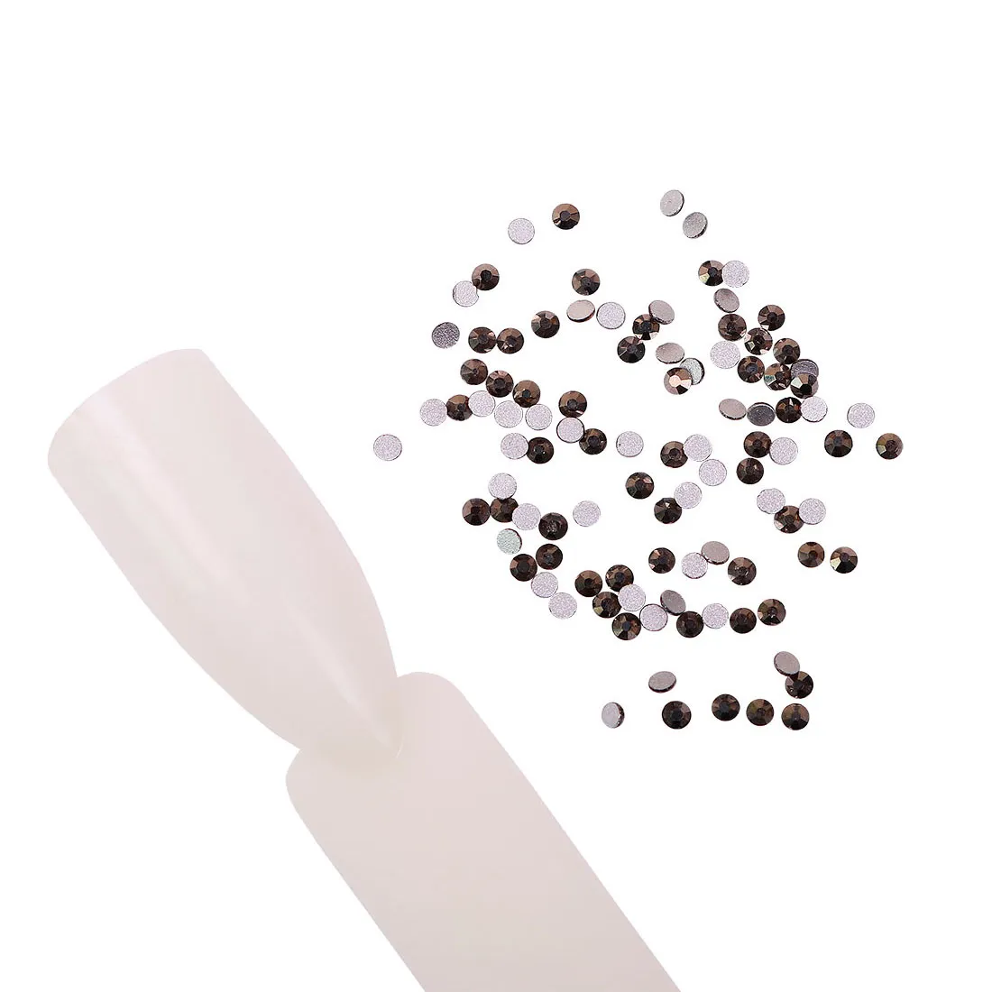 Komilfo Rhinestones Hematite strass unghie 100 pz metallic