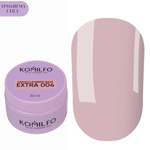 Komilfo French Rubber Base Extra 004 base 30 ml nude HEMA free