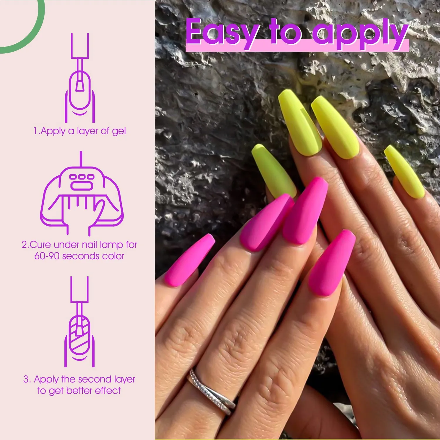 Venalisa Neon set smalti gel 6 colori 7,5ml fluo