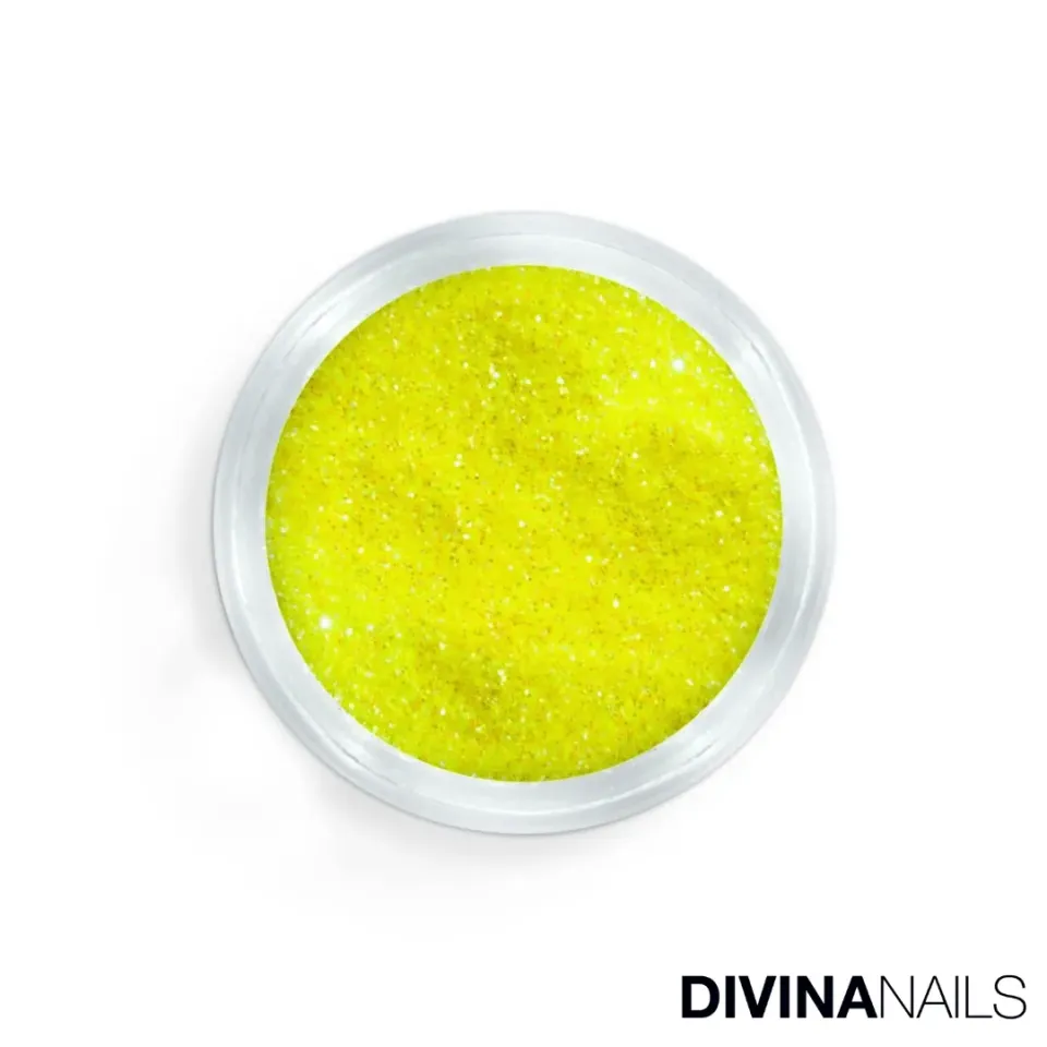 Diva Nails Crystal Holo Neon Yellow polvere glitter 2g giallo