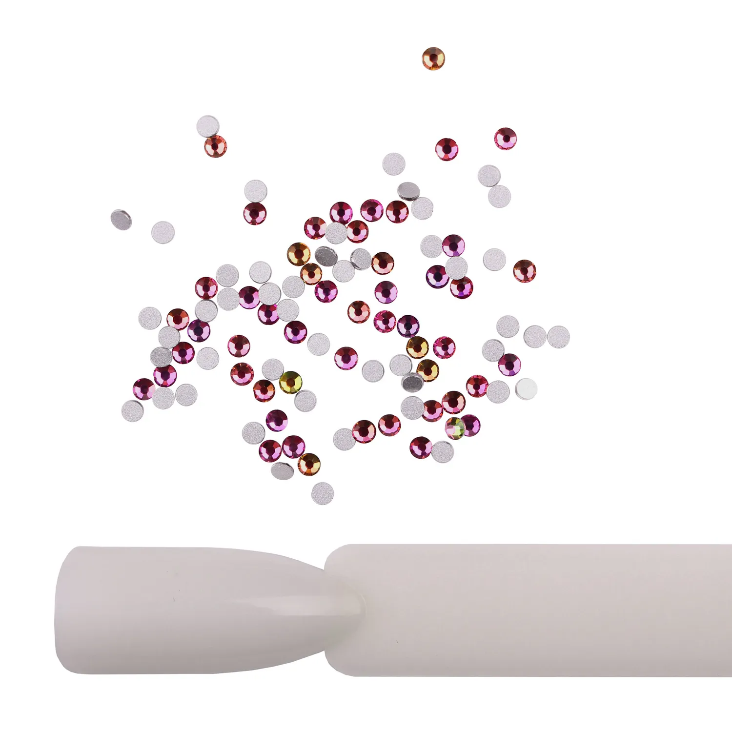 Komilfo Rhinestones Rainbow strass unghie misura 5 100 pz