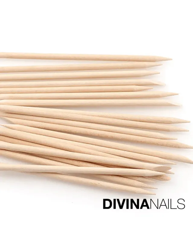 Diva Nails bastoncini arancio spingi cuticole 100 pz legno