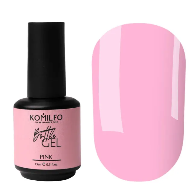 Komilfo Bottle Gel Pink gel in flacone 15 ml con pennello