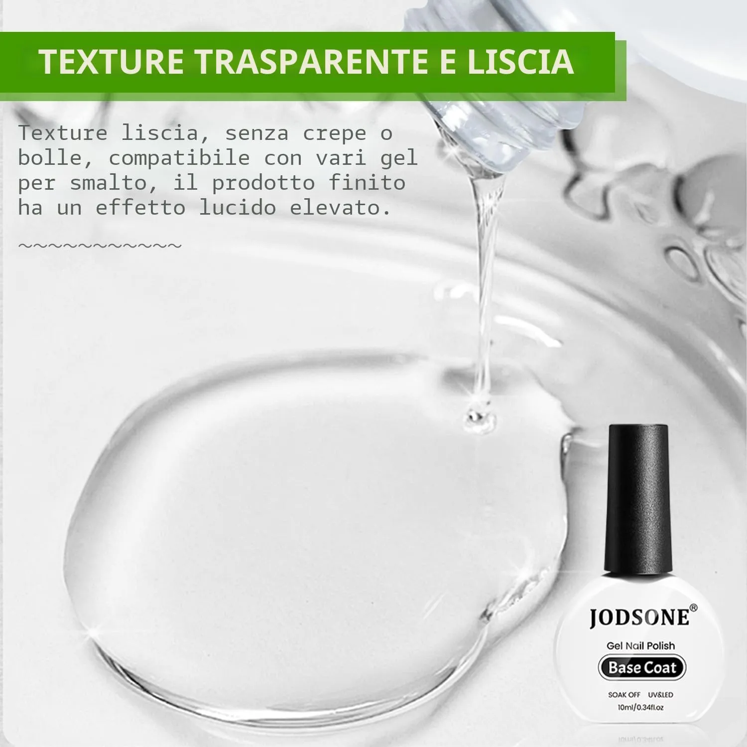 Jodsone Set Base e Top Coat Smalto Gel 2x10ml lucido