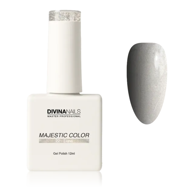 Diva Nails Majestic Color 22 Luna semipermanente 12ml argento glitter