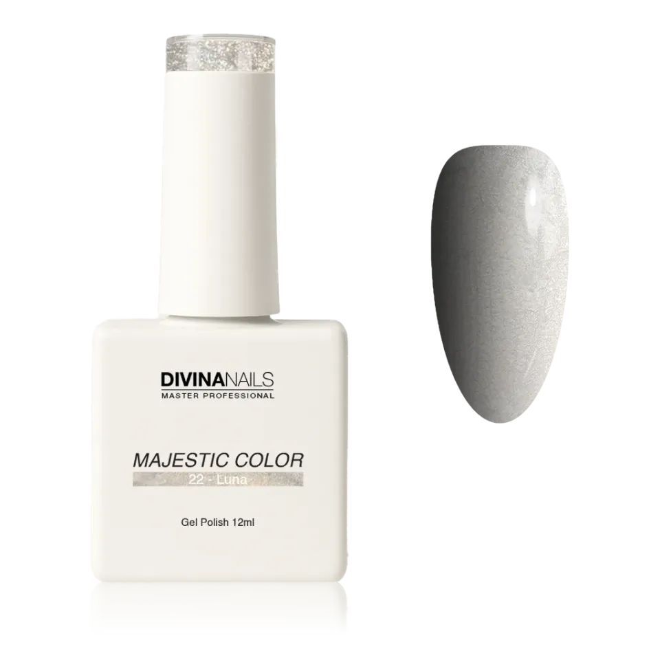 Diva Nails Majestic Color 22 Luna semipermanente 12ml argento glitter