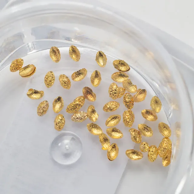 Komilfo borchie unghie ovali oro 1x2 mm 50 pz effetto 3D