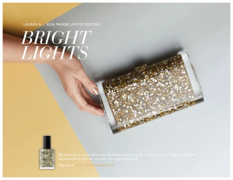 Lauren B Beauty Bright Lights smalto glitter oro argento