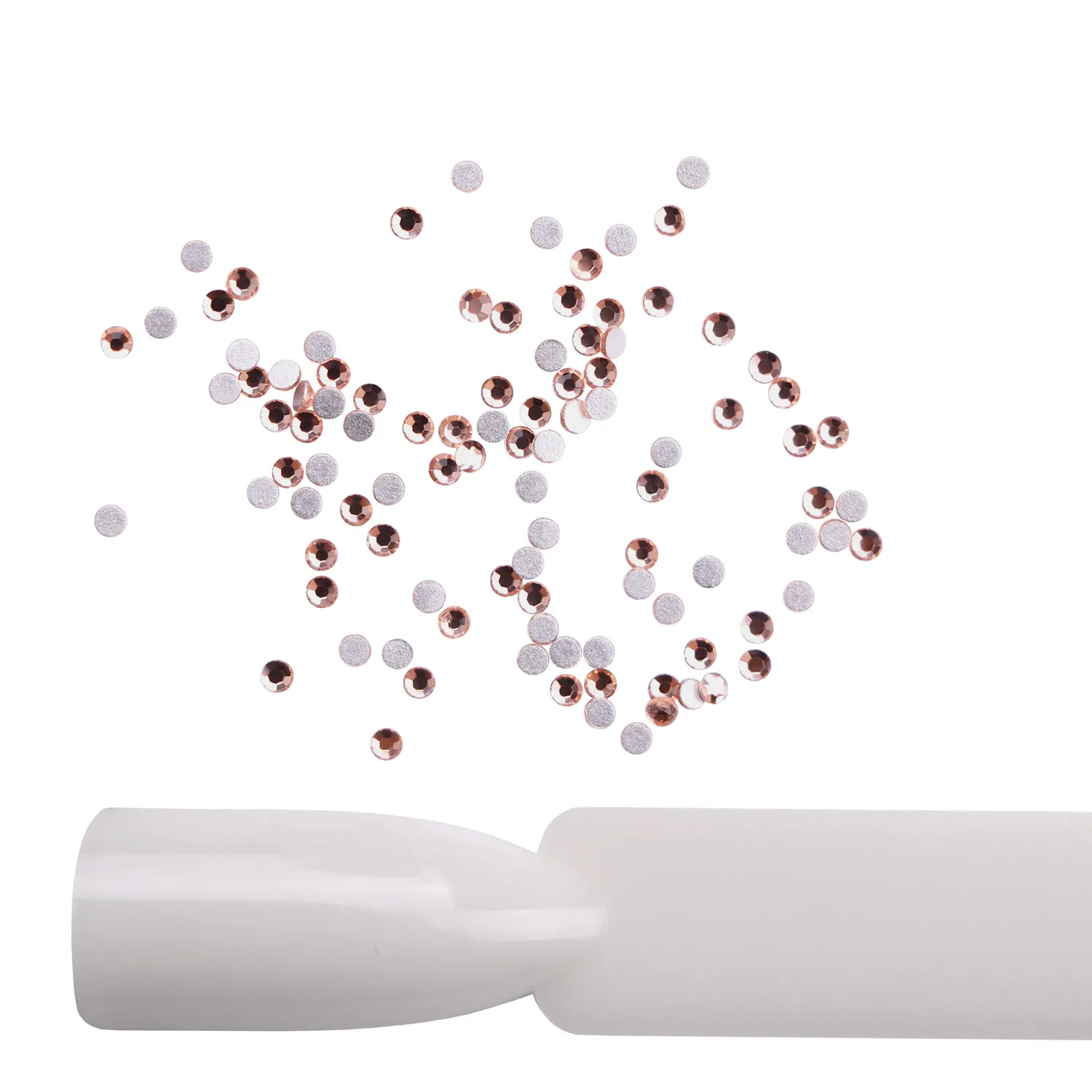 Komilfo Rhinestones strass unghie pesca chiaro 100 pezzi